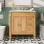 Meuble-lavabo moderne avec conception à fermeture en douceur et lavabo en céramique-129688711