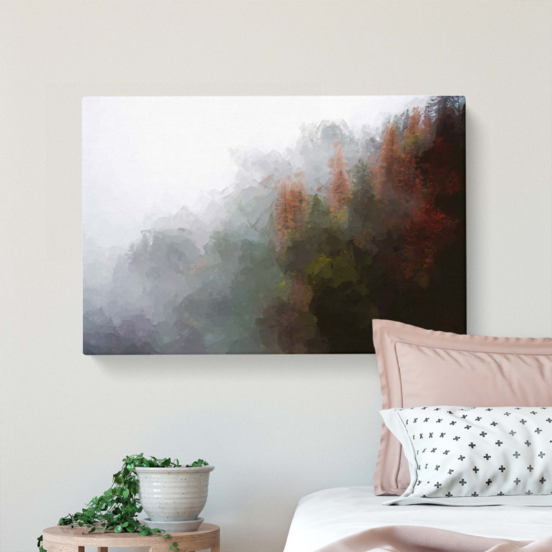 Mist Around The Forest In Abstract - Wrapped Canvas, 60cm H x 91cm W x 3cm D