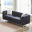 Deluxe Velvet Sofa with Chesterfield Tufted Buttons with 2 Pillows and Metal Feet-117534278