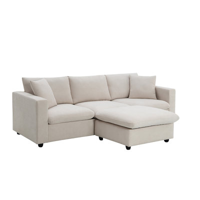 Modern Sectional Sofa, L-shaped Couch Set with 2 Free pillows by Latitude Run