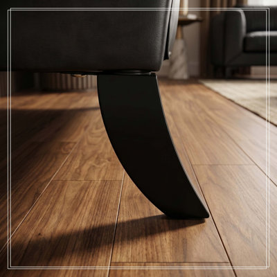 Chaise d'appoint en similicuir, canapé simple capitonné Mid-Century avec structure en bois massif et pieds en bois de bouleau, fauteuil rembourré pour le salon, 3 couleurs disponibles
