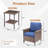 Ensemble de 3 chaises de patio en osier PE, ensemble de conversation en rotin toutes saisons pour terrasse de porche, ensemble de chaise bistro avec coussin et table d'appoint-797207344