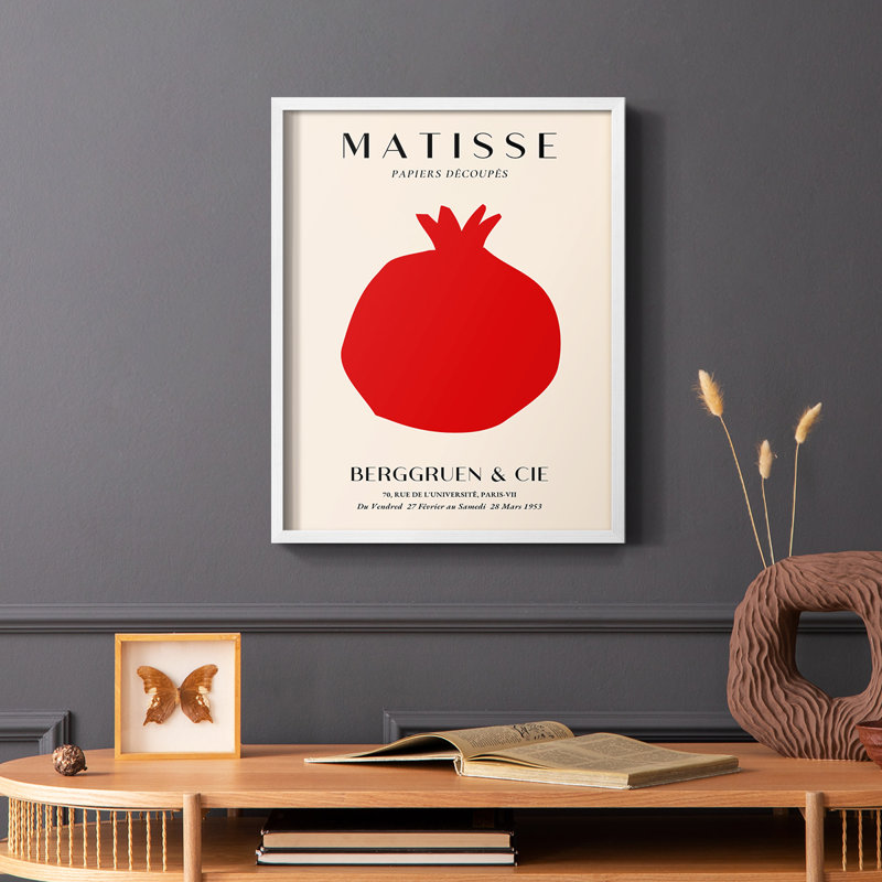 Matisse CLXII, reproduction encadrée - bois massif, Blanc, H 14 po x l 11 po
