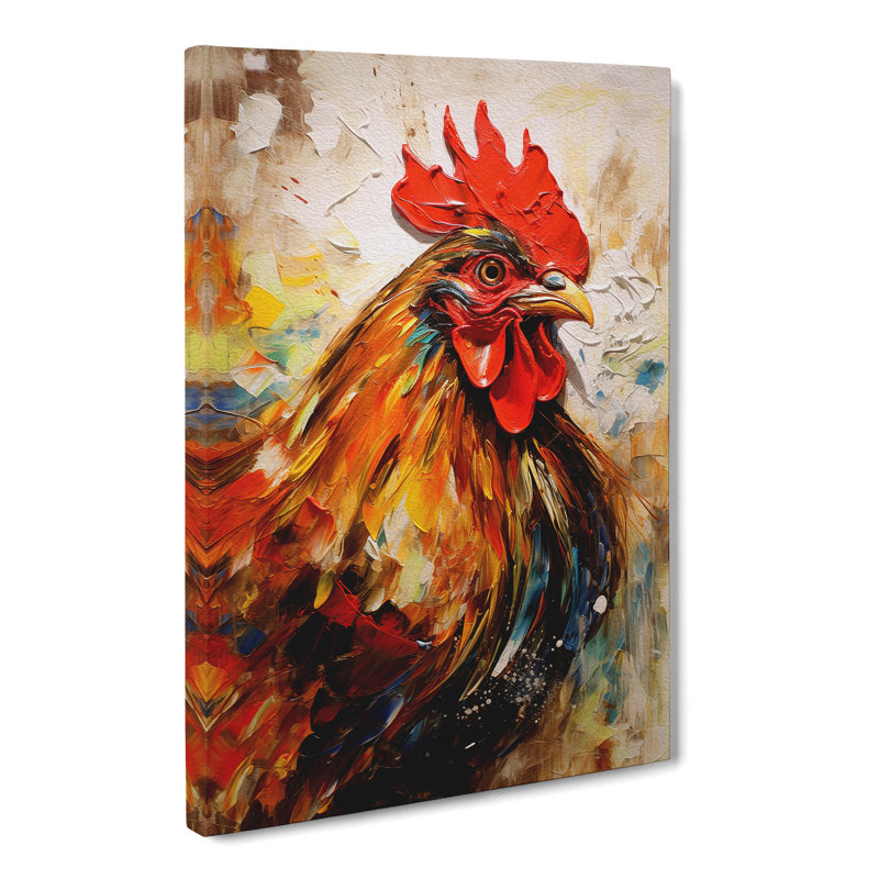 Rooster Contemporary - Wrapped Canvas, 60cm H x 40cm W x 3cm D