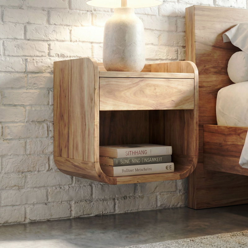 35 cm W Solid Wood Bedside Table