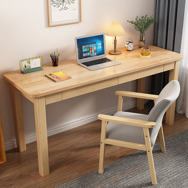 Petit bureau d'écriture en bois naturel naturel pour la maison, H 29,53 po x l 47,24 po x P 23,62 po