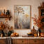 Tiges botaniques séchées sur fond gris texturé - Décoration murale sur toile pour l'Halloween-542244797