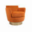 Fauteuil demi-tonneau pivotant en velours pivotant à 360 degrés Aurelia-129464873
