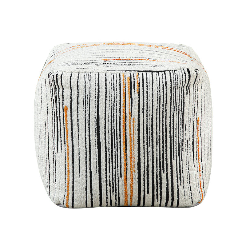 Multi-color Upholstered Square Pouf , Non-slip, 300lbs Capacity, 16 X Inches Footstool Pouf, Weight Multi-color, 16" H W D