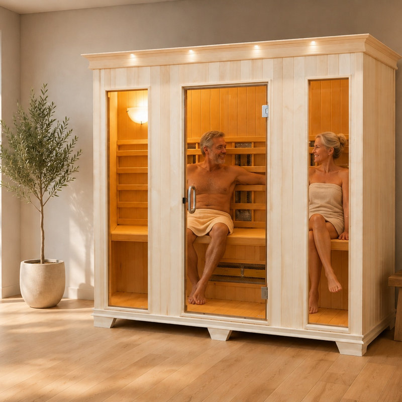 Sauna infrarouge lointain TheraSauna pour 4 personnes avec technologie de chaleur stable