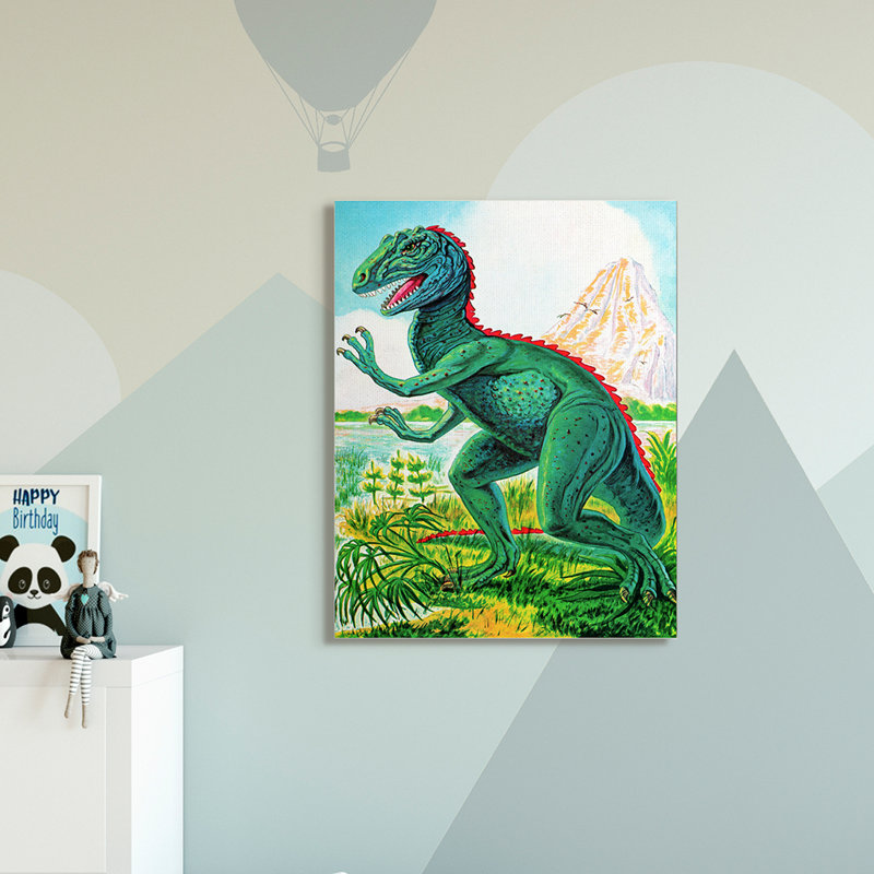 «Ralon Dinosaur Field Art», H 48 po x l 36 po, Toile tendue