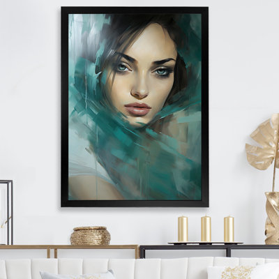 " Woman Portrait Teal Tales "