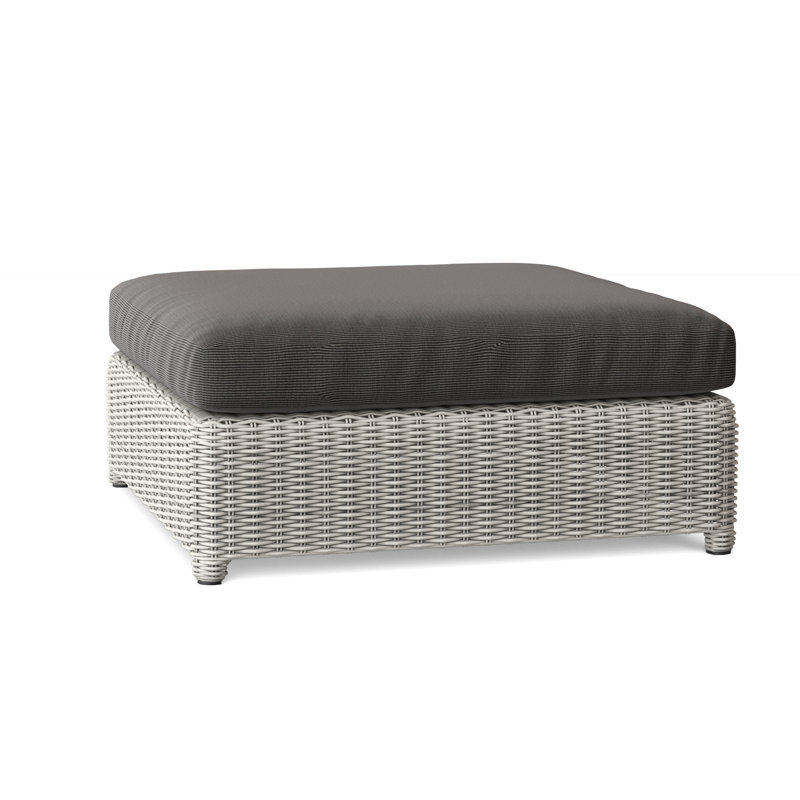 Sag Harbor Outdoor Ottoman, Ash, Sag Harbor Classic White