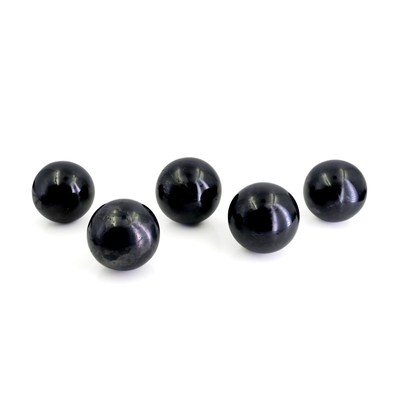 Natural Polished Gemstone Ball, Reiki Healing Crystal Sphere, Spirtitual Home Décor Stone, 50mm, Shungite