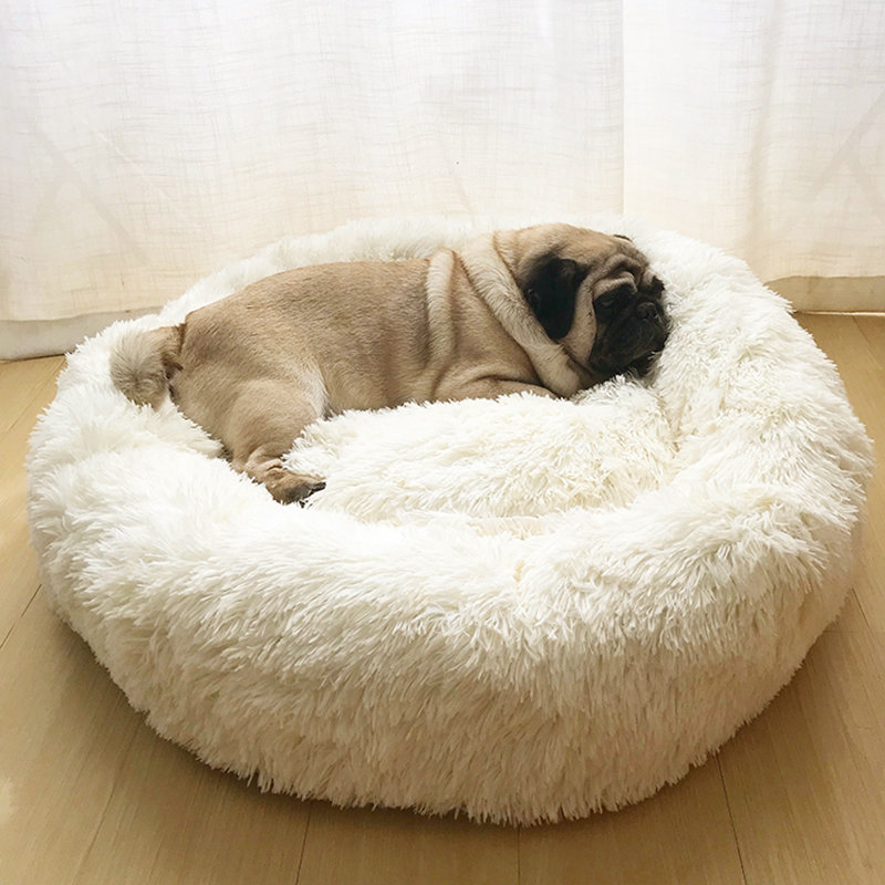 Velvet Bolster Pet Bed
