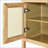 Rattan Buffet Storage Cabinet With Solid Wood Frame, Sideboard With 3-Position Adjustable Shelves For Living & Dining Rooms, No-Handle Push-To-Open Design-901563692
