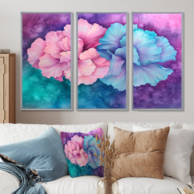 Mauve Harmony of Carnation Flower III - ensemble d'art mural œillet