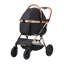 Poussette pour animaux 4 roues avec roues avant pivotantes et freins, capacité de 66 lb, noir