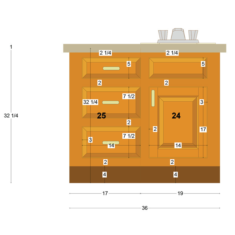 41'' W Single Bathroom Vanity Base