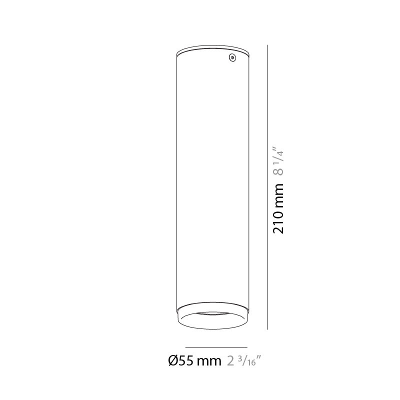 Haul 2.19'' Simple Cylinder LED Flush Mount, Matte White Lacquer, 8.25" H x 2.1875" W x 2.1875" D