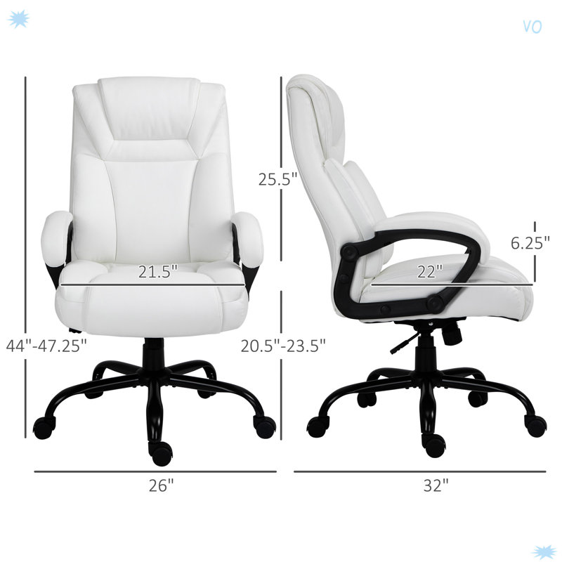 Fauteuil de direction avec siège large, chaise de bureau d'ordinateur