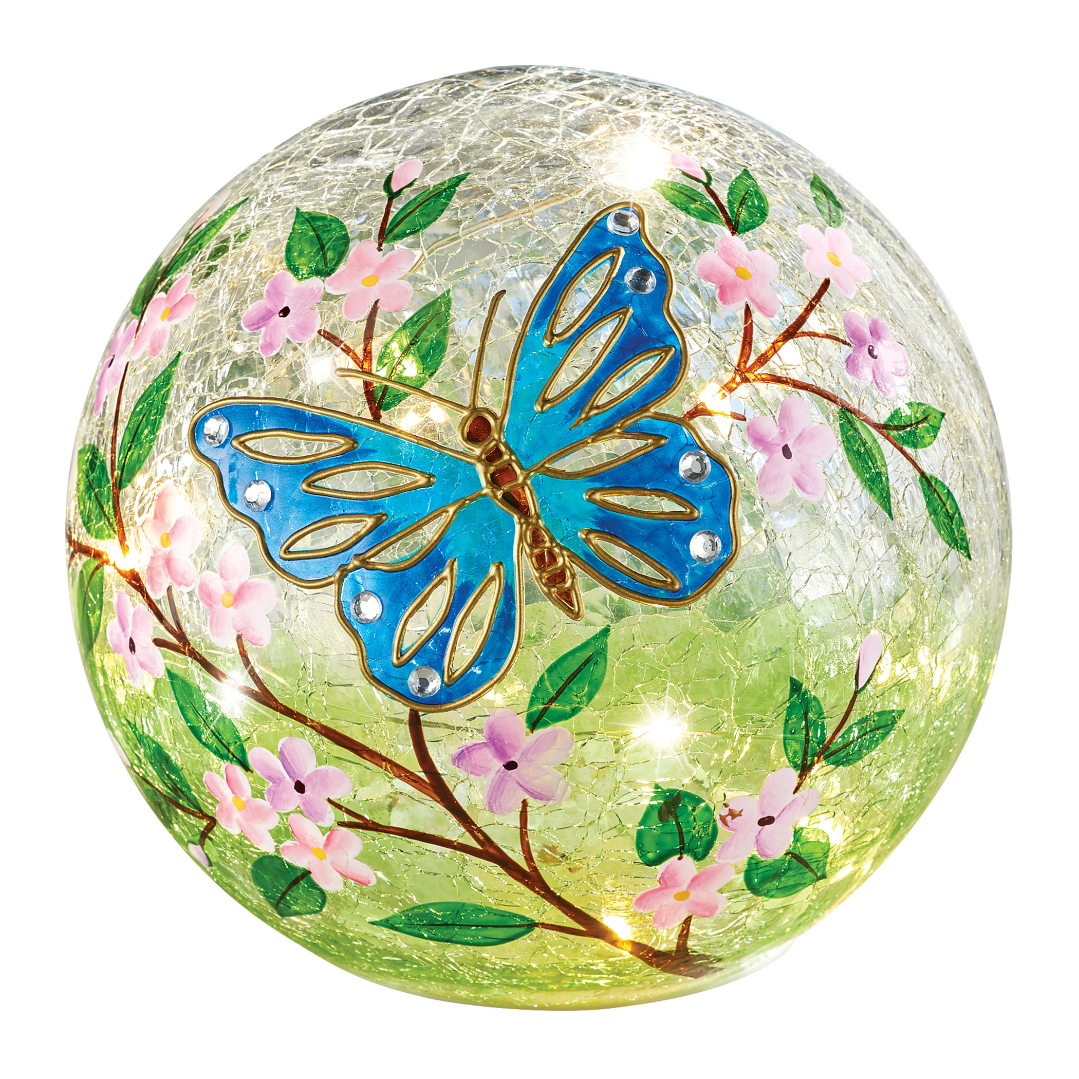 August Grove® Aurelya Butterfly Glass Ball | Wayfair