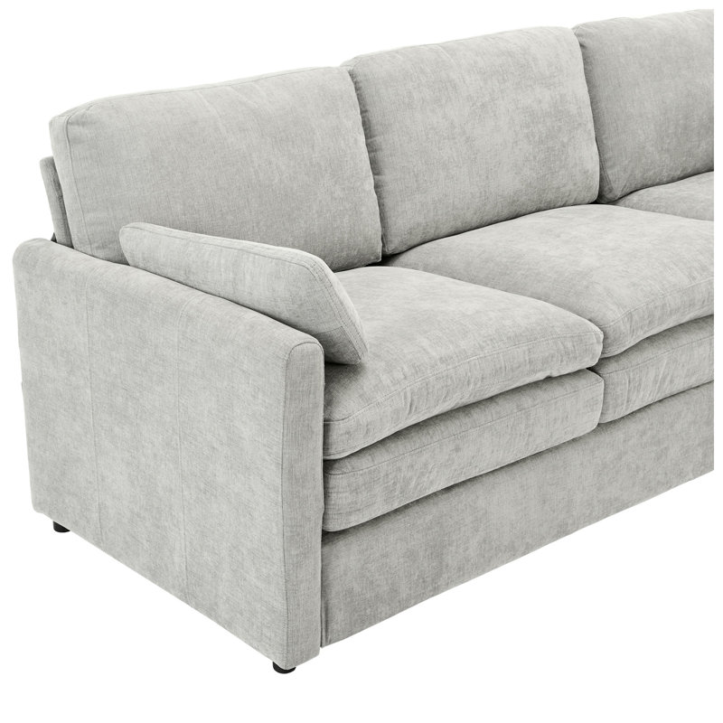 Ensemble de canapé en chenille double coussin l 89 po x P 33 po x H 32,7 po Cloud, 3 Pieces Included: Loveseat, 2 Chair, Gray