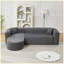 Canapé modulaire d'inspiration nuage 124,4 po Corduroy sans assemblage requis (gris)-133491288-133491291