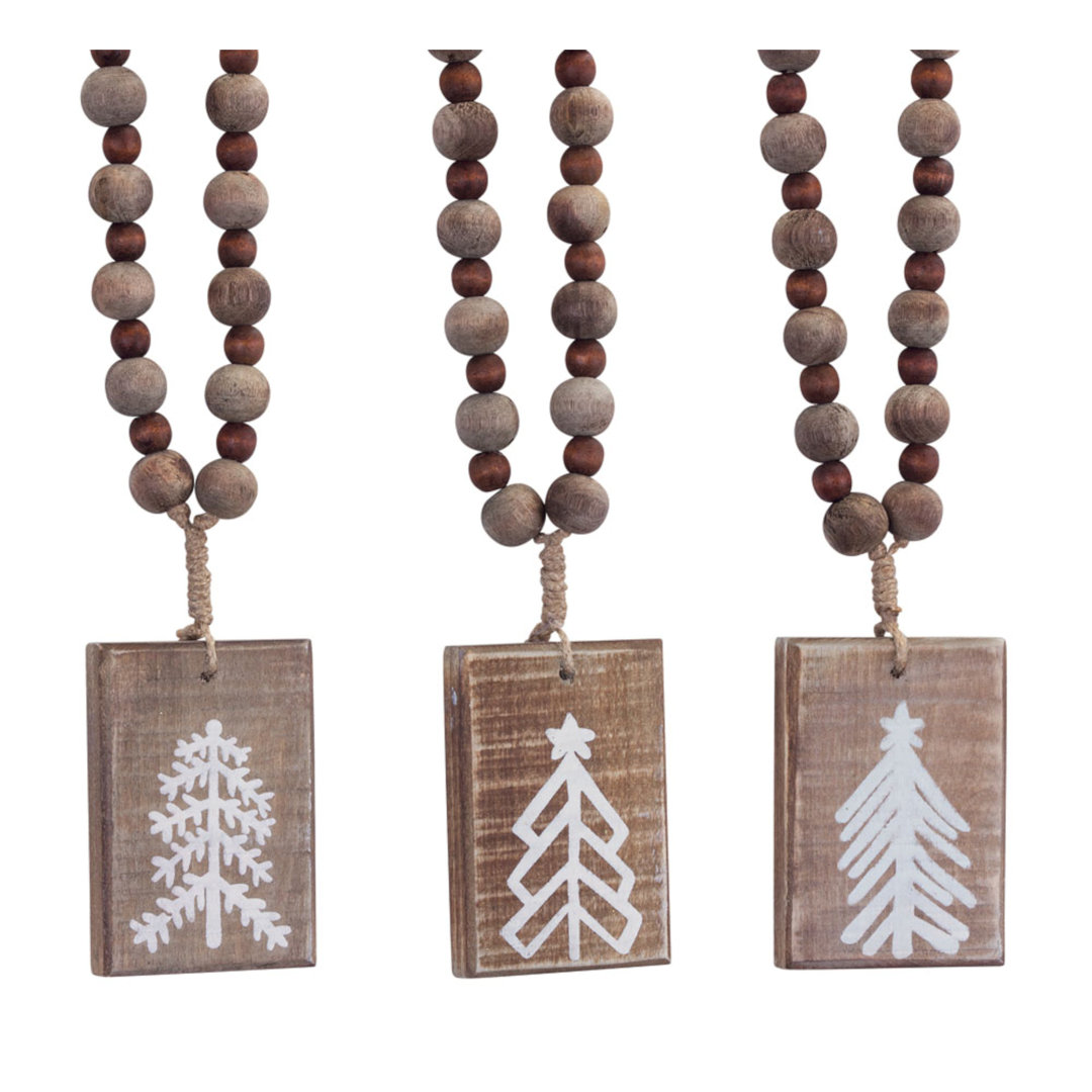 Tree Plaque Ornament (Set Of 6) 13"H Wood The Holiday Aisle®