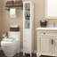 Armoire de salle de bain de 66,92 po de hauteur avec tablettes réglables - 1 porte mince autoportante pour la maison, la salle de bain, la cuisine et la salle de rangement blanche