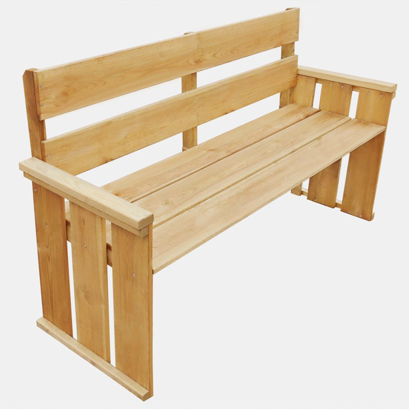 Messines Solid Wood Pine Outdoor Bench