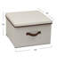 Boîte de rangement carrée KD avec couvercle, 15 po x 15 po x 10 po, côtés en toile respirante avec côtés robustes, parfaite pour l'organisation de placard ou de rangement, avec poignée pour un accès facile, naturel-1979030969-1979030971