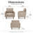 Statura 32" Mid-Century Square Arm Accent Chair, Sofa Chair, Beige-1025096269