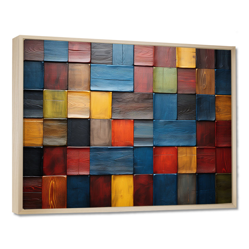 Carreaux colorés de couleurs terre V - art mural mosaïque Boho pour le salon, H 12 po x l 20 po x P 1 po