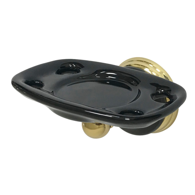 Kingston Brass Water Onyx Toothbrush and Tumbler Holder, Polished Brass