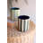 Kalalou Hand Painted Ceramic Cups, Set of 3 Striped Table Accents 3.5" Tall