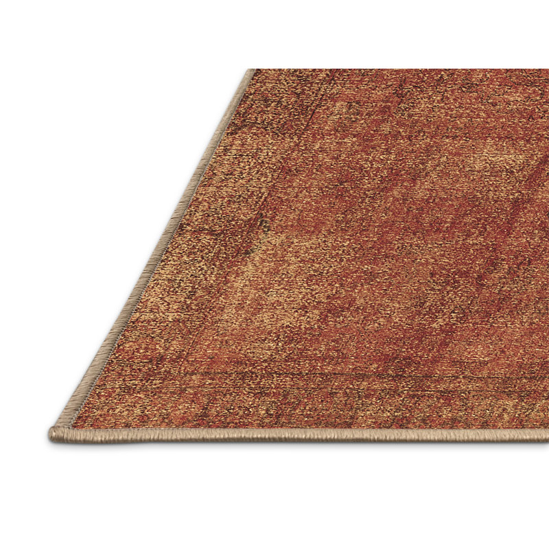 Tapis brun lavable à la machine de style Mid-Century moderne 1037 He filmuth, Rectangle 5 pi x 7 pi