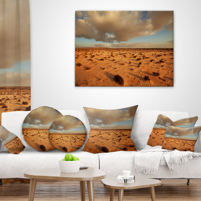 Coussin Schafer Desert in Western Sahara, 16 po x 16 po, Carré