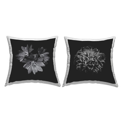 Mod Dahlia & Geranium Bloom 2 PC Outdoor Printed Pillow Set by Brian Carson