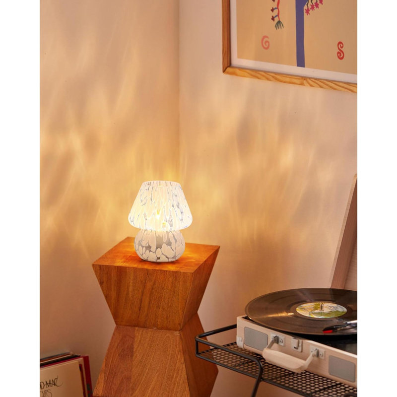 Lampe champignon lampe de chevet lampe de chevet à intensité variable, lampe de bureau en verre translucide pour chambre à coucher dortoir, cuisine, esthétique de style mignon Murano