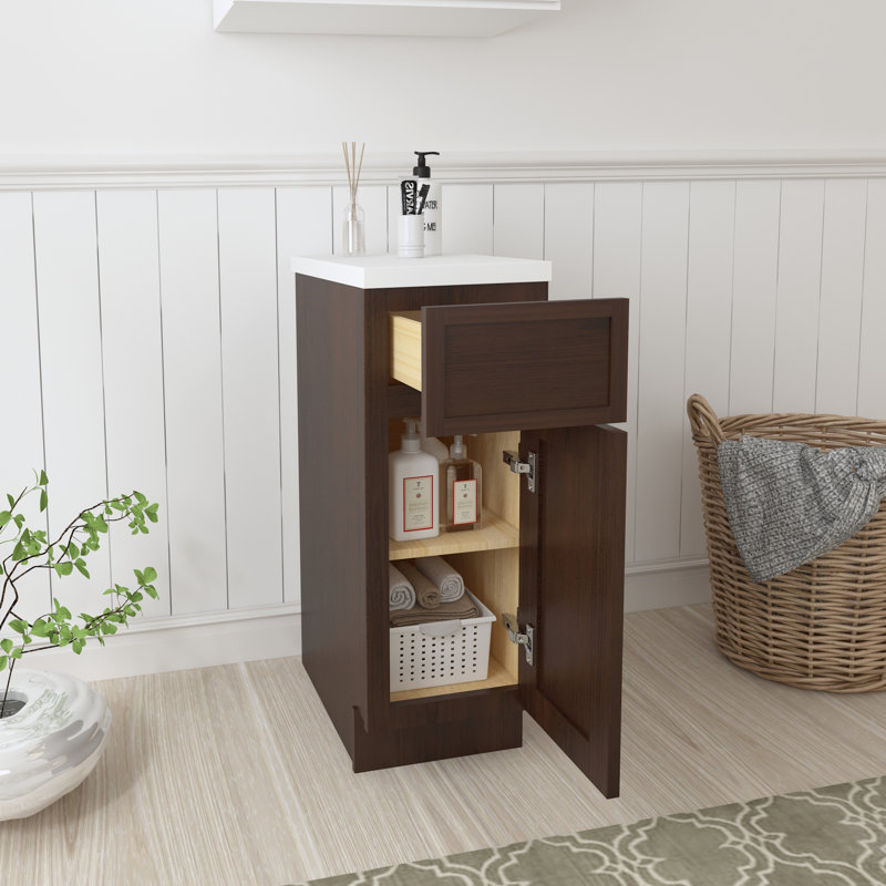 Base de meuble-lavabo simple 12 po seulement, Brun
