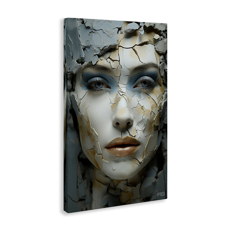 «Cracked Face Abstraction» par Roozbeh Bahramali, H 24 po x l 16 po