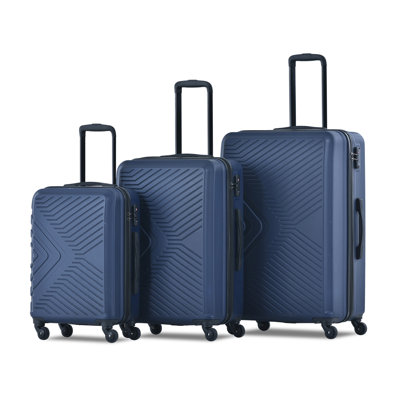 Luggage sets 3 Piece,Suitcase Set with Spinner Wheels,TSA Lock,ABS Hard shell Luggage Sets,Lightweight Travel Suitcase Sets,20/24/28 inch,Navy