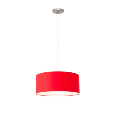 Luminaire suspendu extensible, rouge cramoisi, nickel satiné
