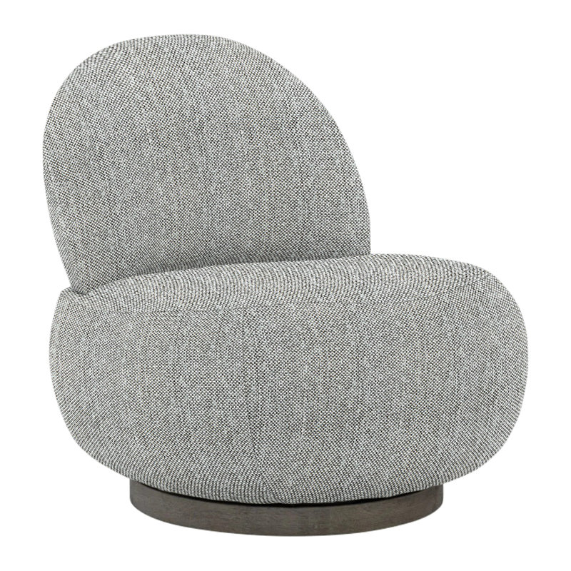 Caicos Outdoor Swivel Lounge Chair, Light Grey/Dark Grey Linen 6032-110