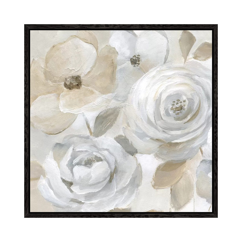 Soft Symphony 1 Piece Painting on Canvas, 45.72 cm H x 45.72 cm W, Black Framed