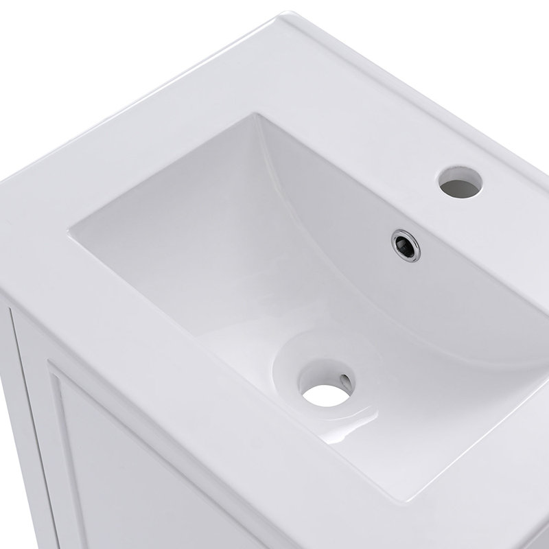 Rechell 20'' Single Bathroom Vanity with Ceramic Top, White