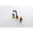 Wall Mounted Bathroom Sink Faucet - Temperature Adjustable Handles, Splash, Pop-Up Drain, Bronze Build For Easy Control, Bronze, Quality Construction-121627951