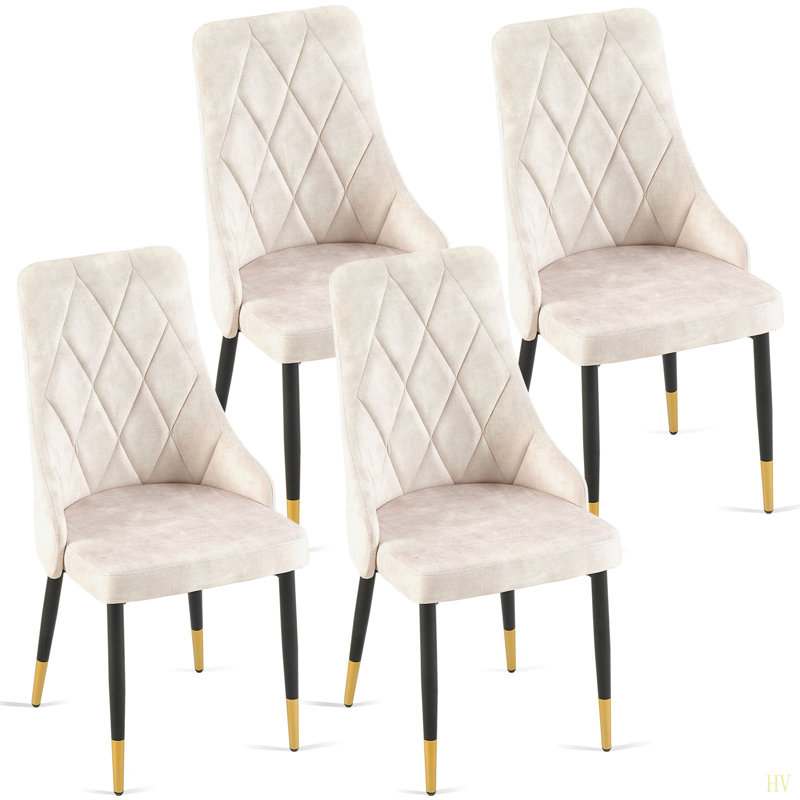 Ensemble de 4 chaises de salle à manger et chaise d'appoint sans accoudoirs, 4