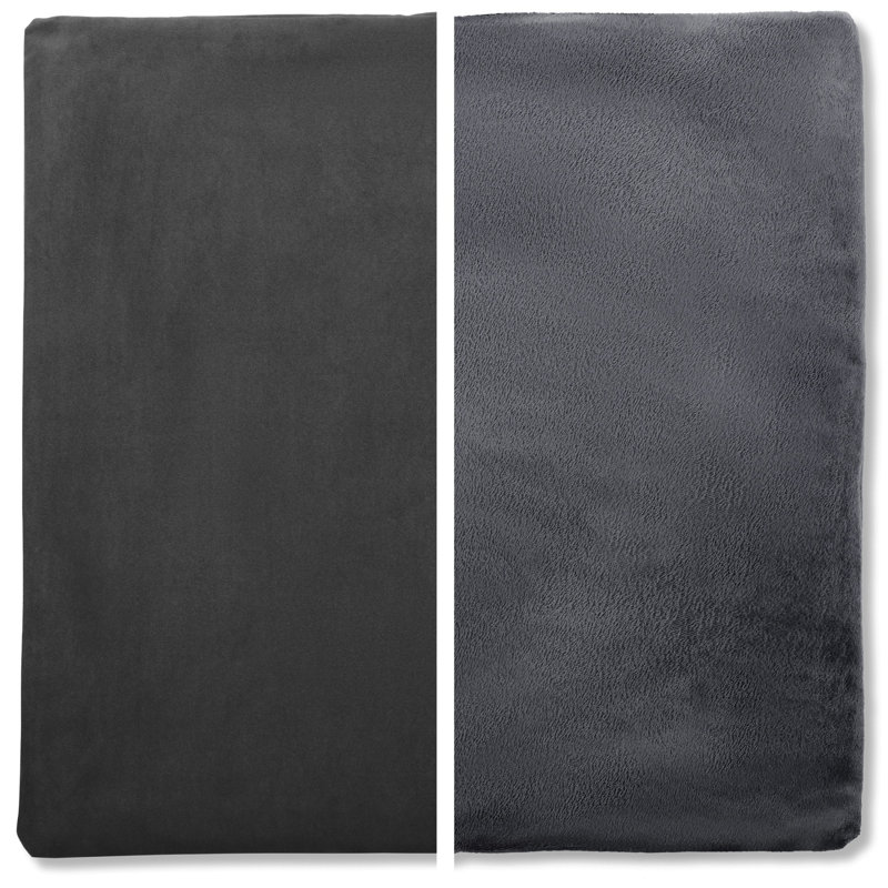 2 pièces luxueuses en duvet carré haut de gamme, Gris fer, 24 po x 24 po, Housse de coussin seulement - sans insert